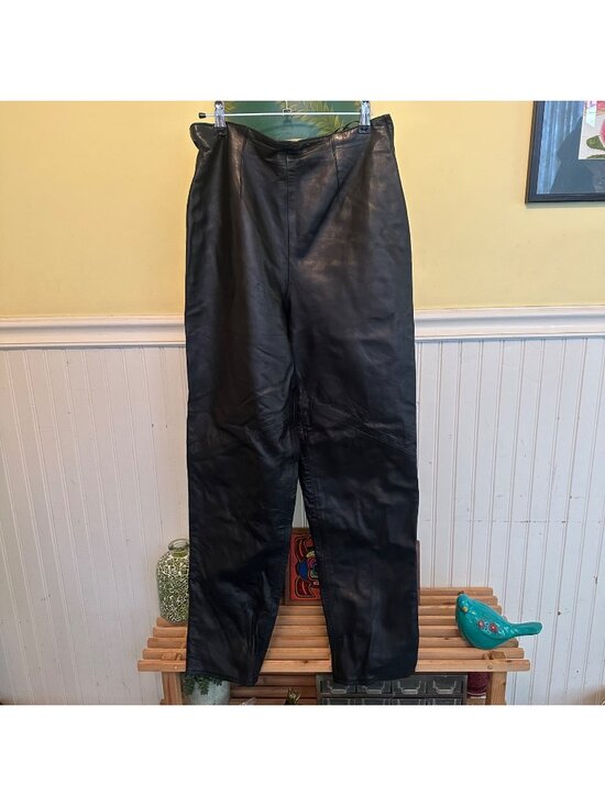 Vakko Pants - Vakko Womens Black Leather Pants Size 12 Made In USA